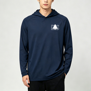 Wholesale Lightweight Hooded Sweatshirt <b>Jumper</b> Custom Logo Private Label Plain Raglan Sleeve Men's Hooded Polyester T <b>Shirts</b> - Product Image 3