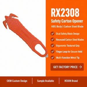 Cortador de Tracción de Doble Cara con Cabeza de Gancho, Abridor de Cajas, Cortador de Film Retráctil RX2308 con Hoja Fija para Abrir de Forma Segura con Protección para los Dedos - Product Image 2