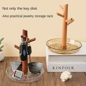 Ornements créatifs <span class=keywords><strong>porte</strong></span> d'entrée clé étagère de rangement bureau bureau <span class=keywords><strong>bijoux</strong></span> stockage finition <span class=keywords><strong>bois</strong></span> massif moderne unique vaisselle - Product Image 3