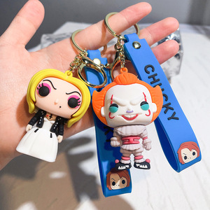 Accessoires de <span class=keywords><strong>voiture</strong></span> : Porte-clés créatif et 3D en silicone, figurine de dessin animé, pendentif de sac, cadeau de festival - Product Image 2