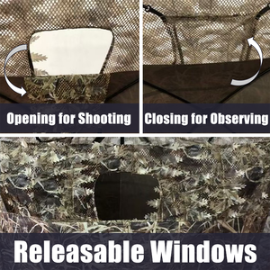 360 °   Capanno Mimetico Trasparente per Tutte le Condizioni Atmosferiche, per Cacciatori di Grandi Prede, 3-5 Persone, in Oxford 150D Traspirante e Leggero - Product Image 2