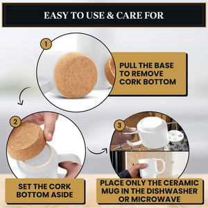 Hiện đại màu đen và trắng gốm nút chai cơ sở cốc cà phê với PP nắp cho giáng sinh đám cưới bên trở lại trường học ngày của mẹ - Product Image 3