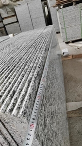 <strong>Factory</strong> Supplier Popular China Sea Wave Spray White Grey G4118 <strong>Granite</strong> Bullnose Stairs Tread and Countertop <strong>Slab</strong> Cheap Prices - Product Image 2