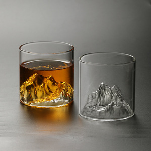 Verre à whisky Mountain au design 3D unique en forme de crête de glace, en borosilicate, pour la dégustation de whisky écossais, cadeau pour bar à domicile - Product Image 2