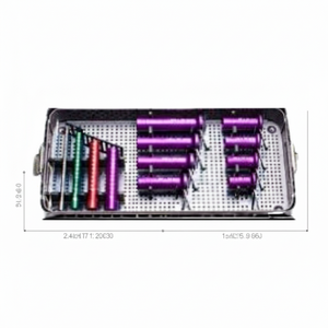 Système d'opérations tubulaires manuel en acier inoxydable BISONS avec source lumineuse et fibre optique pour la chirurgie de la colonne vertébrale - Product Image 1