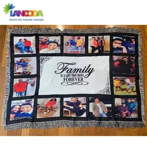 Lancoda 50x60英寸125x150cm定制可打印15面板升华婴儿毛毯