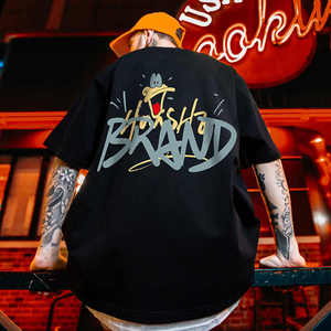 Hop <span class=keywords><strong>Rap</strong></span> da uomo oversize t-shirt in cotone 100% traspirante 220 grammi in maglia Top Street abbigliamento serigrafia stile europa America - Product Image 5