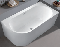 Baignoire autoportante en acrylique Suly Merlin, moderne, carrée, à bords étroits, fonction de trempage, capacité de 50 à 59 gallons, pour hôtels et villas
