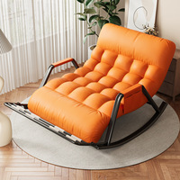 Fauteuil à bascule moderne double place en velours et métal, idéal pour adultes, salon et balcon – Meilleure vente
