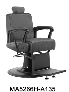 Silla de Salón Elegante Negra de Aluminio para Barbería y Taller con Reclinación y Rotación de 360 Grados - Product Image 5