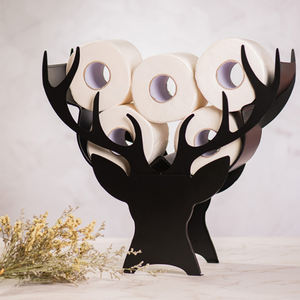 <strong>Novelty</strong> Freestanding Black Antler <strong>Toilet</strong> Paper <strong>Roll</strong> <strong>Holder</strong> for Bathroom House Office Decor - Product Image 3
