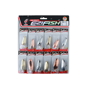 Lot de 12 leurres artificiels imprimés en plastique avec hameçons <span class=keywords><strong>pour</strong></span> la pêche à la truite, au <span class=keywords><strong>bar</strong></span>, au saumon en eau douce ou en eau de mer (rivière, ruisseau) - Product Image 1