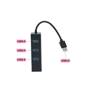 新设计Macbook鼠标迷你3端口USB 3.0 RJ45 1gbps以太网集线器黑色