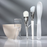 Ensemble de bols pour masque facial 5 en 1, kit d'outils de préparation de masque facial DIY avec bol, spatule, brosse en silicone pour masque facial
