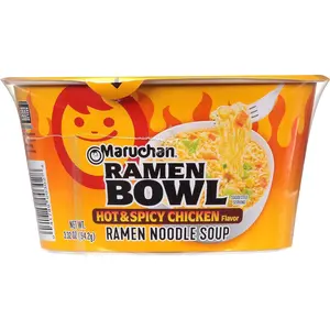 Maruchan bát mì Ramen hương vị gà nóng và cay 3.32 oz gói đếm đơn (gói 12)