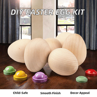 Œuf en bois poli sûr pour enfants, décoration colorée d'art populaire pour la Journée de la Terre, utilisation sur table NOORBABA INTERNATIONAL NOORBABA7666
