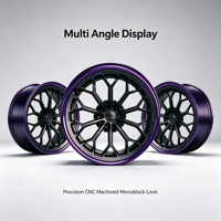 Velg Alloy Forged One Piece Warna Hitam Ungu Model Stance Custom Cocok untuk Lexus ES Mercedes C Class Honda Civic MiniCooper