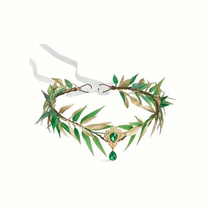 Conjunto de tres piezas de elfo: diadema, orejas y guantes, accesorio de disfraz de cosplay, estilo bosque, tocado verde, hecho a mano - Product Image 5