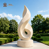 Sculpture abstraite en marbre naturel pour l'extérieur, art moderne, décoration de jardin, statue en pierre personnalisable pour hôtel, villa, parc, paysage