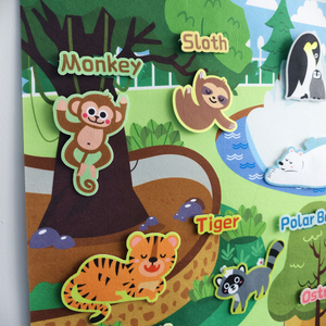 Juego <span class=keywords><strong>de</strong></span> Tableros <span class=keywords><strong>de</strong></span> Historias <span class=keywords><strong>de</strong></span> Fieltro <span class=keywords><strong>de</strong></span> Animales <span class=keywords><strong>de</strong></span> <span class=keywords><strong>la</strong></span> <span class=keywords><strong>Selva</strong></span> del Zoológico Reutilizables, Patrón Vívido, Desarrollo Intelectual, 5-7 Años, Movebo Unisex - Product Image 4