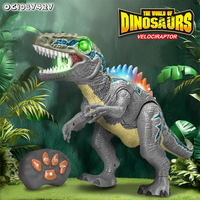 Spray Mist Rc Robot Dinosaurio Nuevo Control remoto Simulación Dinosaurio Modelo de juguete Moverse y caminar con luz y sonido para la venta al por mayor
