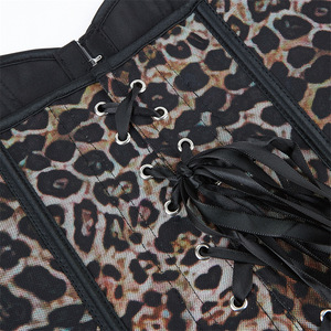 <span class=keywords><strong>Bustier</strong></span> Corset Léopard Femme Sans Bretelles Désossé, Mince et Sexy avec Crochets Frontaux - Product Image 4