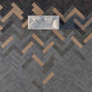 Dalles de moquette écologiques en polypropylène à boucles, motif puzzle moderne, 25*100cm, avec support en PVC commercial - Product Image 3