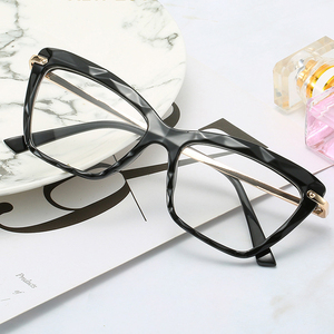 Designer Sunglasses Ce Standard Eyeglasses for Women <strong>Crystal</strong> Cat <strong>Eye</strong> Big Transparent <strong>Frame</strong> Glasses - Product Image 2