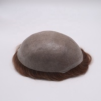 Super mince peau poly clair mirage homme cheveux remplacement toupet perruques colle