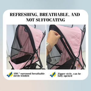 जैक्सब सभी इलाके फोल्डेबल 4-व्हील पालतू जानवर कुत्ते के लिए हल्के टिकाऊ ऑक्फोर्ड सामग्री कॉम्पैक्ट डिजाइन सुरक्षा विशेषताएं - Product Image 6