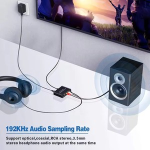 Convertisseur DAC 192KHz, extracteur audio HDTV, entrée COAXIAL Toslink (optique) ARC vers Coaxial <span class=keywords><strong>Spdif</strong></span> stéréo L/R, <span class=keywords><strong>Jack</strong></span> 3.5mm pour HDTV - Product Image 5