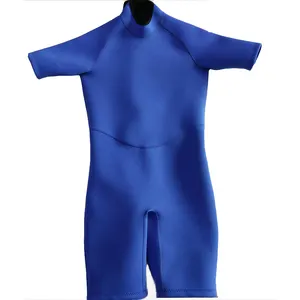 Tùy chỉnh Mens 2mm 3mm Neoprene Đồng bằng màu xanh trở lại dây kéo tay áo ngắn Lặn Lướt sóng bơi shorty wetsuit