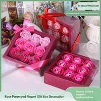 Fleur de savon artisanale moderne, rose éternelle, fleur artificielle, boîte cadeau créative, petit souvenir de mariage, vente en gros transfrontalière