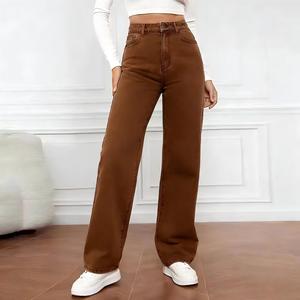 <span class=keywords><strong>Jeans</strong></span> Baggy da Donna a Vita Alta, Vestibilità Ampia, <span class=keywords><strong>Gamba</strong></span> Dritta, Stile Hip Hop Invernale con <span class=keywords><strong>Gamba</strong></span> <span class=keywords><strong>Larga</strong></span>, Tecnica Lavata Intrecciata, Fiocco Decorativo - Product Image 4