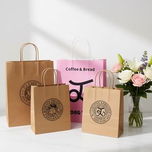 Bolsas de Papel Kraft para Café y Bebidas, Bolsa de Papel para Llevar con Logotipo Personalizado para Cafeterías y Tiendas de Té con Leche - Product Image 6