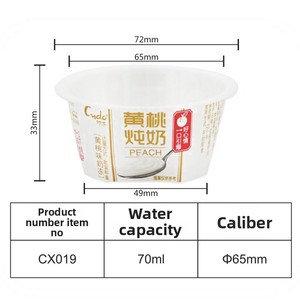 Nhà Máy cai xin cung cấp trực tiếp xử lý tùy chỉnh PP nhựa trong khuôn dán nhãn tường đơn Nắp 64.5mm cx019 cấp thực phẩm bánh <span class=keywords><strong>pudding</strong></span> - Product Image 5