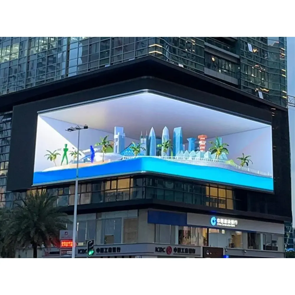 P10 3D extérieur haute luminosité résolution unité d'affichage de rue commerciale géante Led écrans publicitaires extérieurs