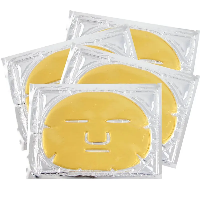 Maschera facciale antirughe e idratante al collagene antirughe 24K Gold Crystal Collage maschera facciale all'acido ialuronico