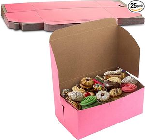 Scatole Rosa per Pasticceria per Cupcake, Dessert, Biscotti, Caramelle - Confezioni Ideali per Pasticcerie e Dolci Fatti in Casa, e Regali - Product Image 1