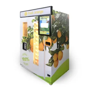 Máquina de vending automática espremida fresco técnico alto do suco de laranja do gelo com distribuidor dos copos