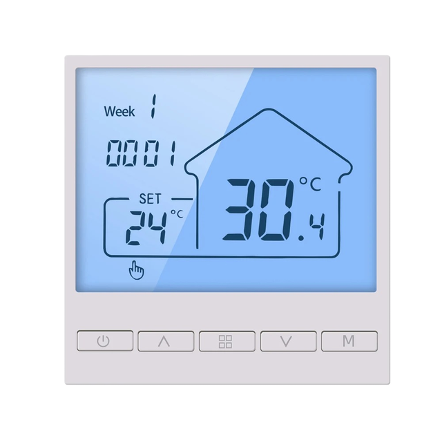 Smart Wi-Fi Knob Design Thermostat for Hotel Use Electric Underfloor Heating Water Gas Boiler LCD Display Modern Design