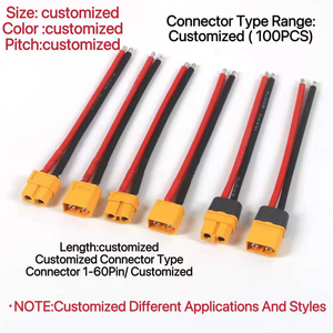 XT60 커넥터 플러그 남성/여성 케이블 하네스 어셈블리 고전류 RC 모델 드론 FPV ESC 배터리 충전기용 - Product Image 2