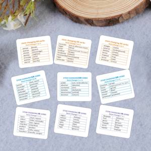 Cartes d'apprentissage populaires pour verbes réguliers et verbes à affixes, avec anneau métallique, tableaux de verbes AR/ER/IR pour étudiants et débutants - Product Image 5