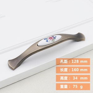 Bronze-colored <b>Ceramic</b> Wardrobe Door Pull Handle for Bedroom and Hotel Cabinets Single-Hole Cabinet Hardware - Product Image 6