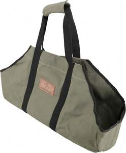 Sac de transport pour bûches en toile cirée, échantillon gratuit, 16 oz, robuste, poignées de transport en bois, sac d'extérieur - Product Image 1
