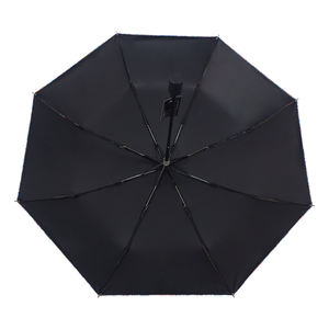 Parapluie compact à trois plis, ouverture manuelle, 21 pouces, noir, revêtement UV, nervures en fibre de verre, impression personnalisée intégrale, vente en gros - Product Image 4