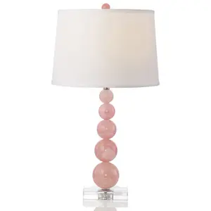 American country style creative simple luxury hotel girls bedroom decor led glass table lamp