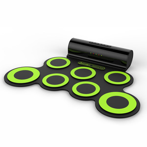 Juego de batería electrónica plegable con carga USB, batería de jazz portátil con baquetas y pedales para practicar y jugar - Product Image 3