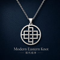 Collar con Colgante de Cadena de Eslabones Geométricos de Arquitectura, Acero Inoxidable 316, Círculo Cortado con Láser, Joyería Personalizada Minimalista Unisex