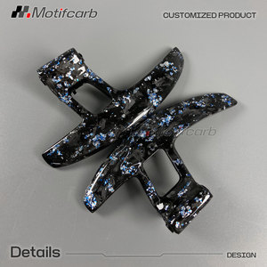 Volante de Fibra de Carbono Forjado Personalizado para Ford F-150 XL 4x4 Raptor R Tremor STX 2019-2025 con Empuñaduras de Gamuza Azul - Product Image 4